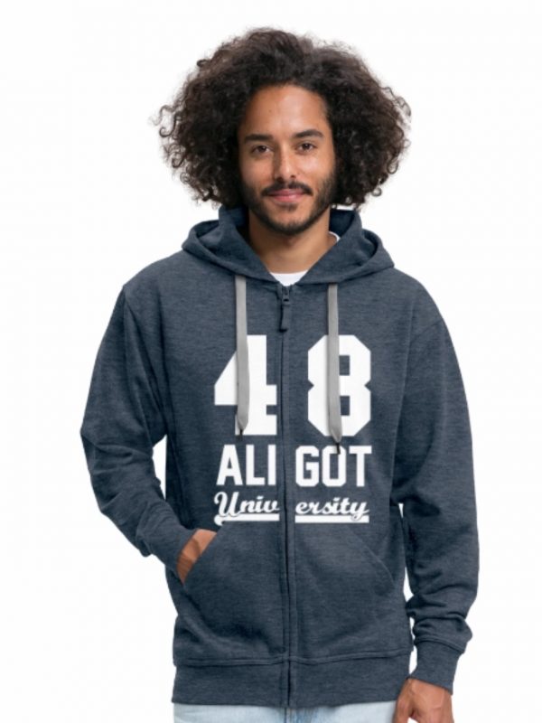 sweat veste à capuche aligot university bleu jeans