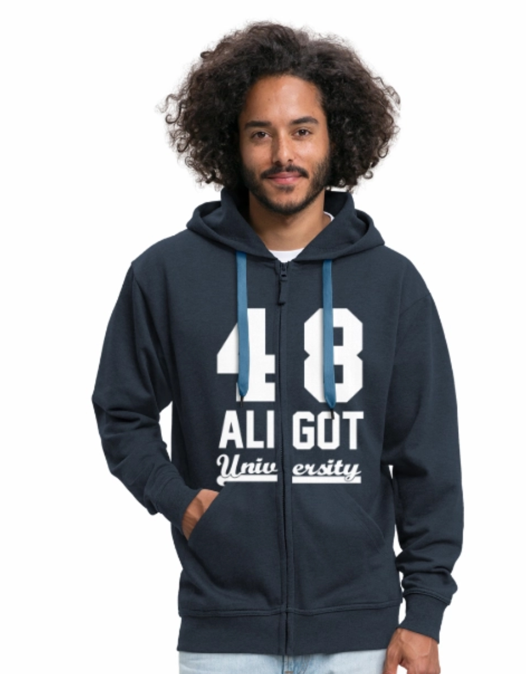 sweat veste à capuche aligot university bleu marine