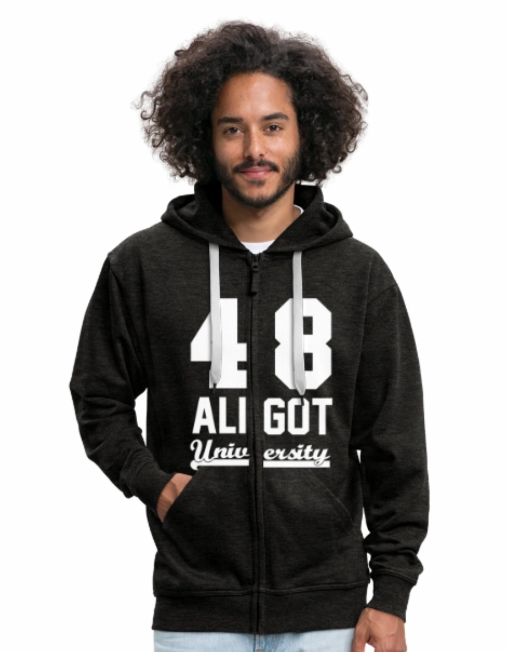 sweat veste à capuche aligot university gris