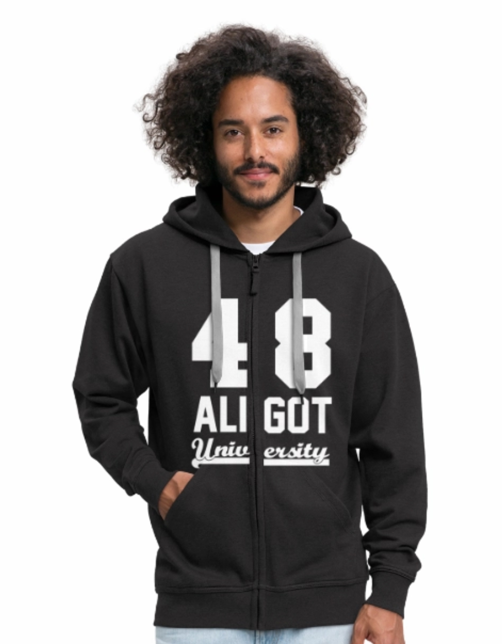 sweat veste à capuche aligot university noir