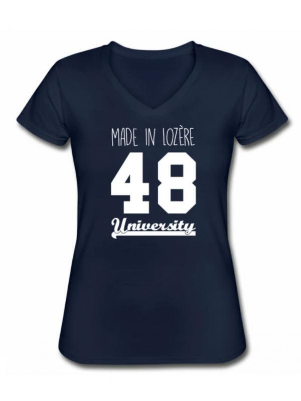 Tee shirt femme made in lozère university Bleu
